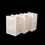 Handmade Offset Printing Kraft Paper Gift Bags With Clear Window