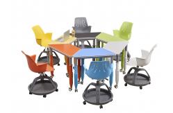China Modern Height Adjustable Melamine Board Training Room Tables And Chairs supplier