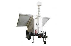 China Remote Monitoring Mobile Solar CCTV Trailer With PTZ Camera Box supplier