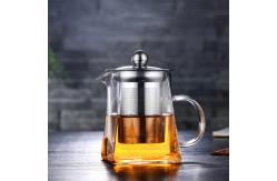 China Handmade High Borosilice Clear Glass Teapot with Stainless Steel Infuser supplier
