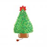 Christmas Tree Shaped Greeting Card Sound Module 4C Printing With AG10 Battery for sale