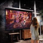 Motorized Electric Projection Screens Large Size Pull Down Projector Screen 150 Inch for sale