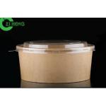 Round Disposable Salad Bowls With Lids Raw Material 50 Ounce Double PE Coating for sale
