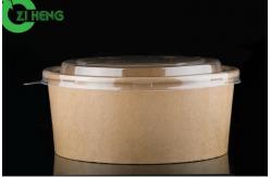 China Round Disposable Salad Bowls With Lids Raw Material 50 Ounce Double PE Coating supplier