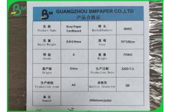 China Reciclado Double Grey Board 1.6mm 2mm Laminated Grey Carton Cardboard Sheets supplier
