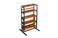 China Metal Rack 5 Tier E1 MDF Mahogany Wooden Folding Dining Tables supplier