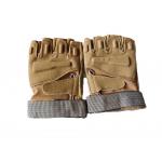 TactiGrip Brown Combat Gloves Half Finger Reinforced Knuckle and Palm Guard for sale