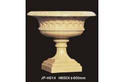 China Natural Lightweight Sandstone Flower Pots With Unique Hand Carved Finish supplier