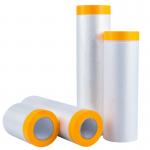 Moisture Proof 4-64 fold PE Film Masking Tape Pre Taped Film With 2 Inches Acrylic Tape for sale