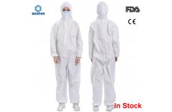 China Lightweight Disposable Protective Suit Elastic Wrists  High Standard Protection supplier