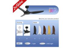 China Simple Design 6 Speed Remote Control Black Ceiling Fan Without Light 1stshine OEM supplier