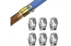 China Plumbing System Tumbled SUS304 Single Ear Stepless Hose Clamps supplier