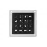 Stainless steel industrial keypad 16 keys compact format IP67 black vandal proof for sale