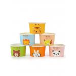 Biodegradable 280ml Ice Cream Paper Cup With Plastic Lids Logo Printing