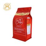 16oz High glossy box bottom roasted coffee beans bag with zipper and valve for sale
