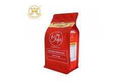 China 16oz High glossy box bottom roasted coffee beans bag with zipper and valve supplier