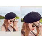 Printing Technic Winter Custom Personalized Hats , Women White Black Wool Beret Hat