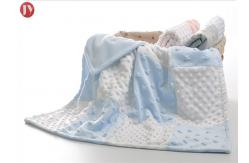 China Wholesale Custom Double Layer Soft Fleece Minky Dot Baby patchwork Blanket supplier