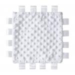 Baby Gift Ideas Personalized 3D Dot Minky Taggy Blanket Knitted Animal Pattern Sublimation Plush Blanket With Ribbon Tags for sale