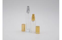 China Square Cologne Perfume Tester Bottle With Gold Aluminum Spray Pump supplier