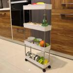 Sonsill Folding Utility Home Storage Carts 4 Tiers Odorless Multifunction Durable for sale