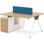 Melamine Board Partition Table Office Kadeem Wood With Metal Legs for sale