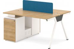 China Melamine Board Partition Table Office Kadeem Wood With Metal Legs supplier