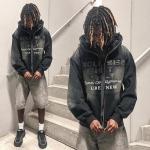 3D Print Vintage Acid Wash Hoodie Mens Zip Up Pullover Street Style Unisex Oversized for sale