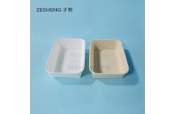 China Rectangle Biodegradable Disposable Bowls Bamboo Pulp Paper Food Container supplier