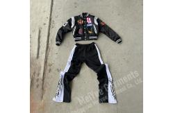 China Chenille Embroidery Nylon Bomber Jacket Tracksuit Flared Sweatpants And Jacket Set supplier