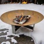 Manual Ignition Rustic Red Steel Fire Pits Metal Steel Fire Bowl Outdoor for sale