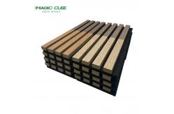 China MDF Polyester Fiber Acoustic Panels with Wood Texture Surface to Reduce Reverberation supplier