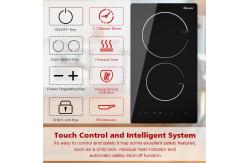 China 30cm Double Ceramic Hob 2 Zone Portable Double Electric Hobs With Plug supplier