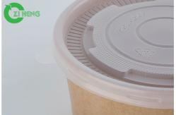 China Custom Printed 36oz Food Grade Brown Kraft Paper Fruit Bowls With White Lid supplier