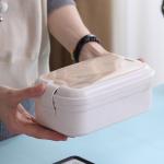 800ml Student Wheat Straw Lunch Box Sealed Single Layer