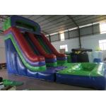 Dark Green Large Commercial Inflatable Water Slides / Bounce House With Slide