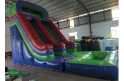China Dark Green Large Commercial Inflatable Water Slides / Bounce House With Slide supplier