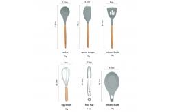 China 13Pcs Non Stick Silicone Spatula Set With Wooden Handle supplier