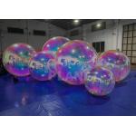 Shinny Floating PVC Iridescent Clear Sphere Mirror Balloon Holographic Rainbow Reflective Inflatable Mirror Ball for sale