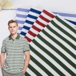 Breathable Pique Striped Knit Fabric Sweat Absorbing T - Shirt Cotton Material for sale