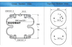 China 2B330 Air Spring Shocks 0.2mpa Double Convoluted Air Bag G1/2 supplier