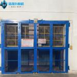 Four-fold door And Diamond Mesh Protection Net 2 Tons 6 m High Customized  500kg-20000kg Large Industrial Indoor Hydraulic Freight Elevetor for sale