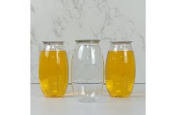 China Olive Shape 500ml Plastic Bottle PET Container Jars With Easy Pull Cover supplier