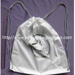 Personalized PP Promotion  Packaging / White Plastic Drawstring Backpack for sale