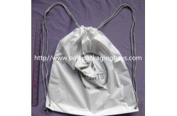 China Personalized PP Promotion  Packaging / White Plastic Drawstring Backpack supplier