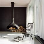 Suspended Wood Burning Hanging Fireplace Customizable for sale