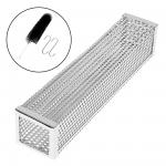 Square 185g Net BBQ Smoke Generator 304ss Bbq Pellet Smoke Tube Brush Hook for sale