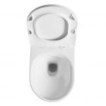 White Color Round Thin Rim Wall Hung Toilet Antibacterial For Woman Friendly for sale