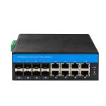 IP40 1000Mbps Fiber Optic Industrial Managed Poe Switch 8 Port With Din Rail for sale