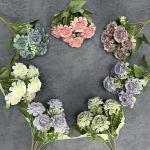 Simulated 7-head hibiscus rose bouquet home decoration wedding scene decoration cross-border handmade fake flower decoration for sale